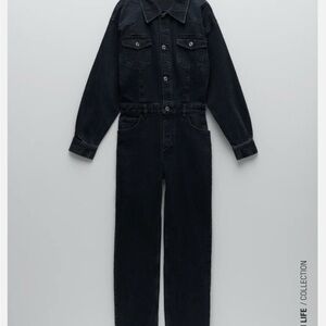 Zara Denim Jumpsuit Black EUC